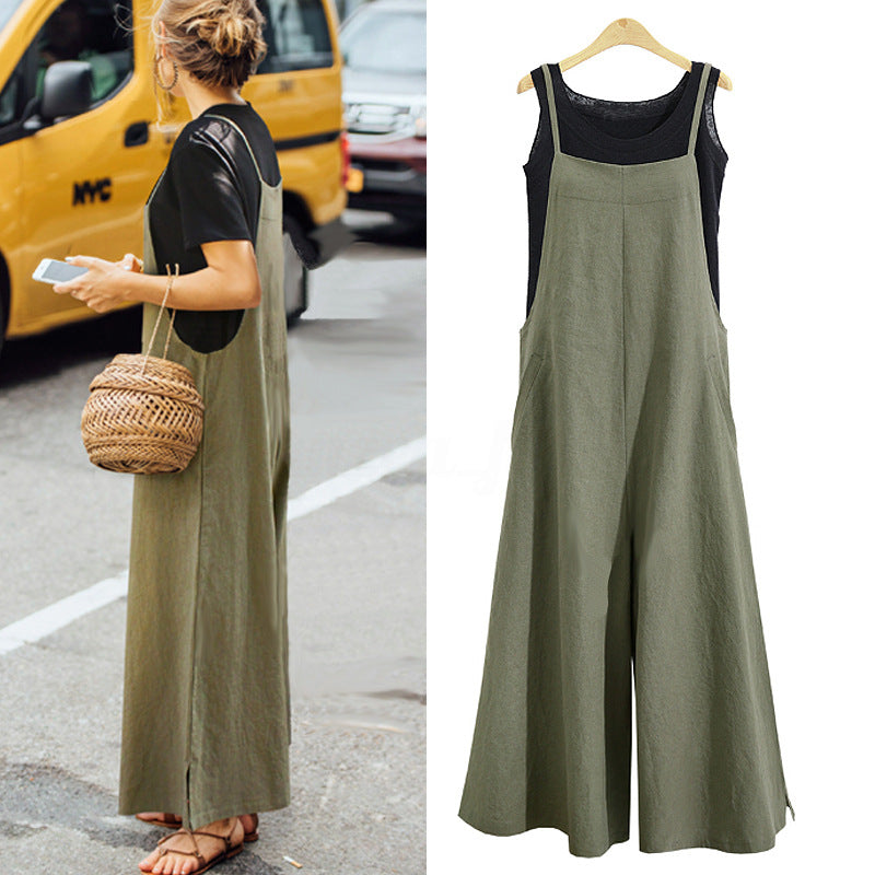Women's Fashion Elegant Loose One-piece Casual Pants
