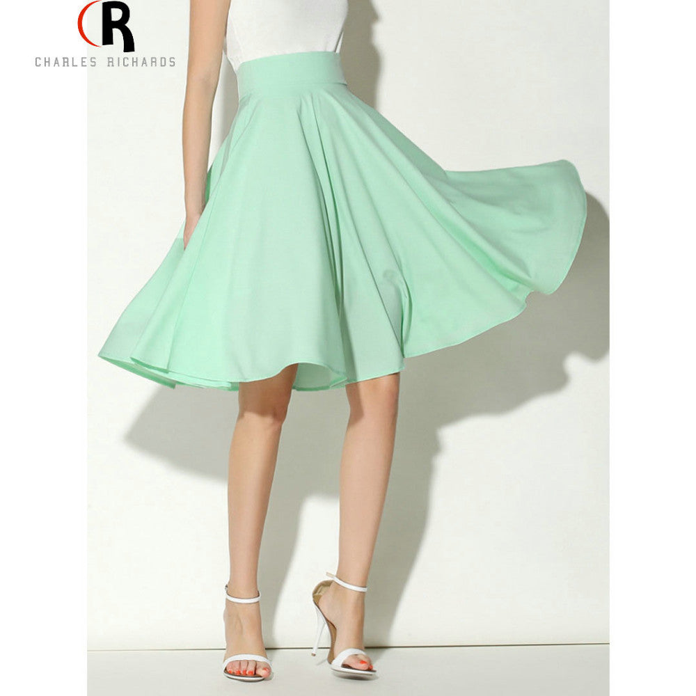High Waist Skating Retro Casual Mid-length Skirts
