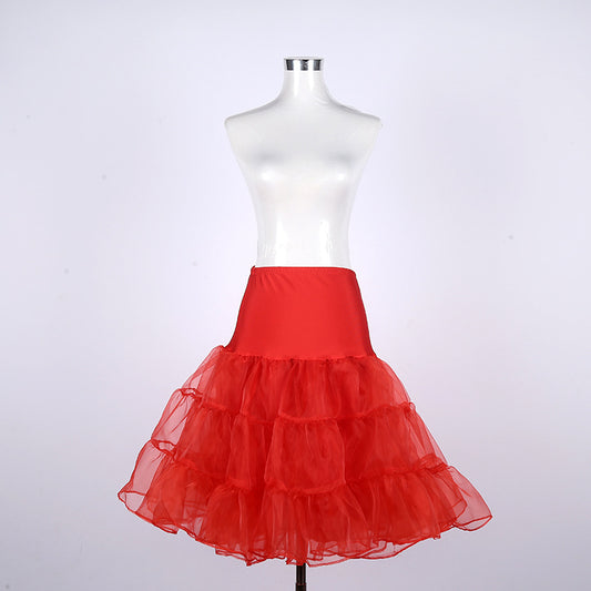 Retro Boneless Plinth Tulle Violent Color Skirts