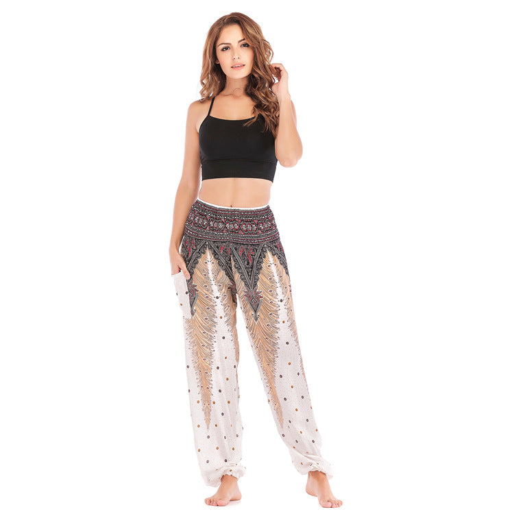 Women's Bohemian Thai Bloomers Yoga Sports Summer Pants
