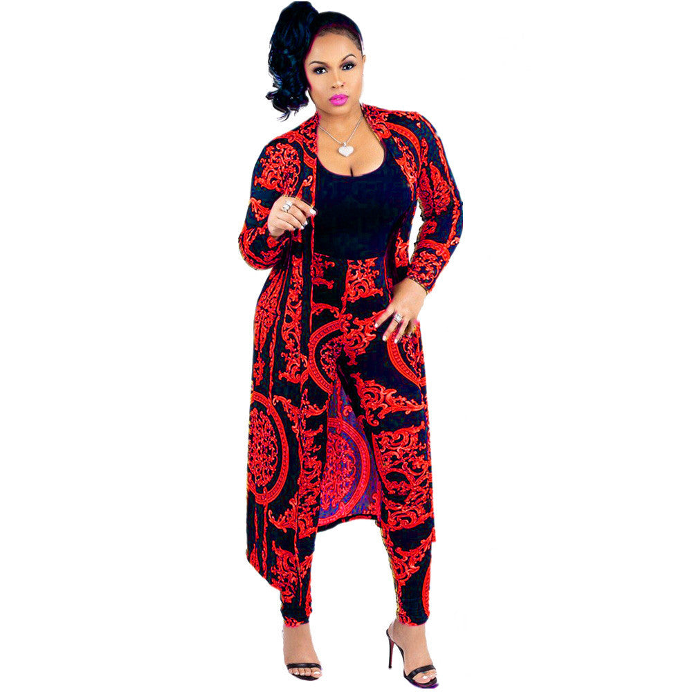 Autumn Fashion Robe Casual Two-piece Set Suits