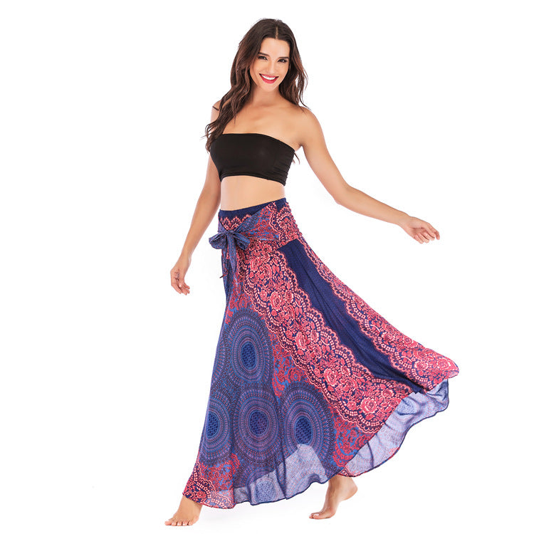 Casual Thai Dress Beach Vacation Two-way Big Swing Skirts