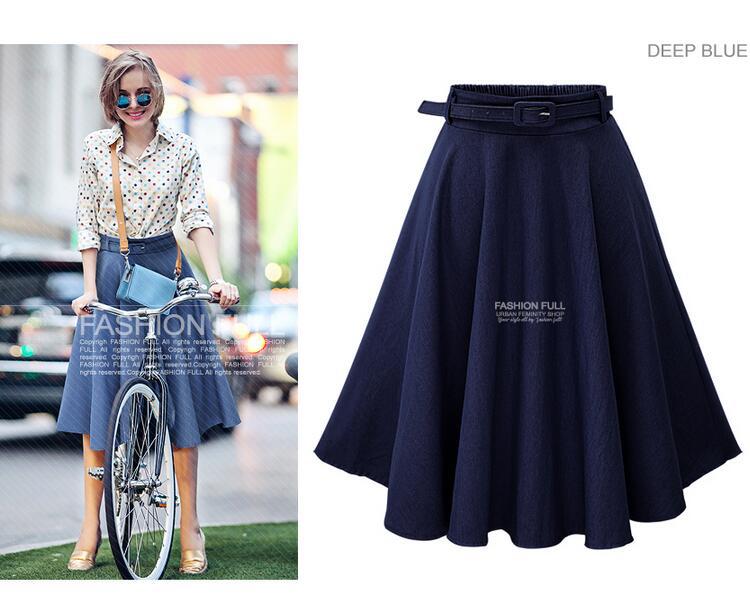 Pretty Slouchy Elegant Summer Denim Belt Skirts