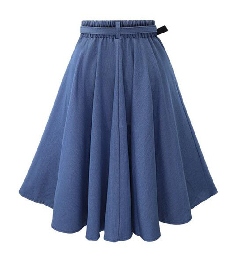 Pretty Slouchy Elegant Summer Denim Belt Skirts