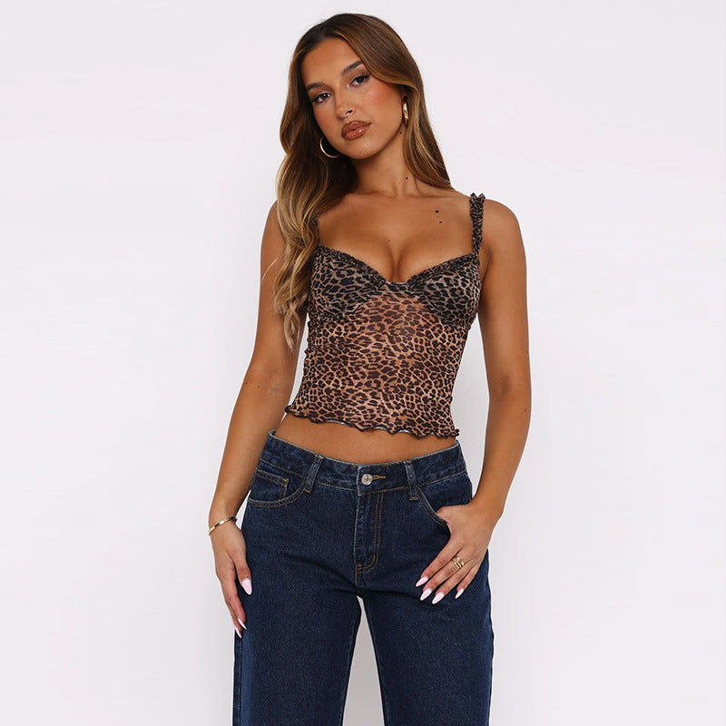 Sexy Leopard Print Camisole Summer Vacation Tops