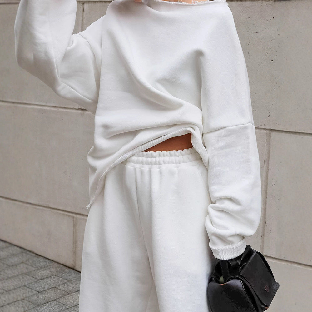Women's Style Loose Ankle Banded Solid Color Suits