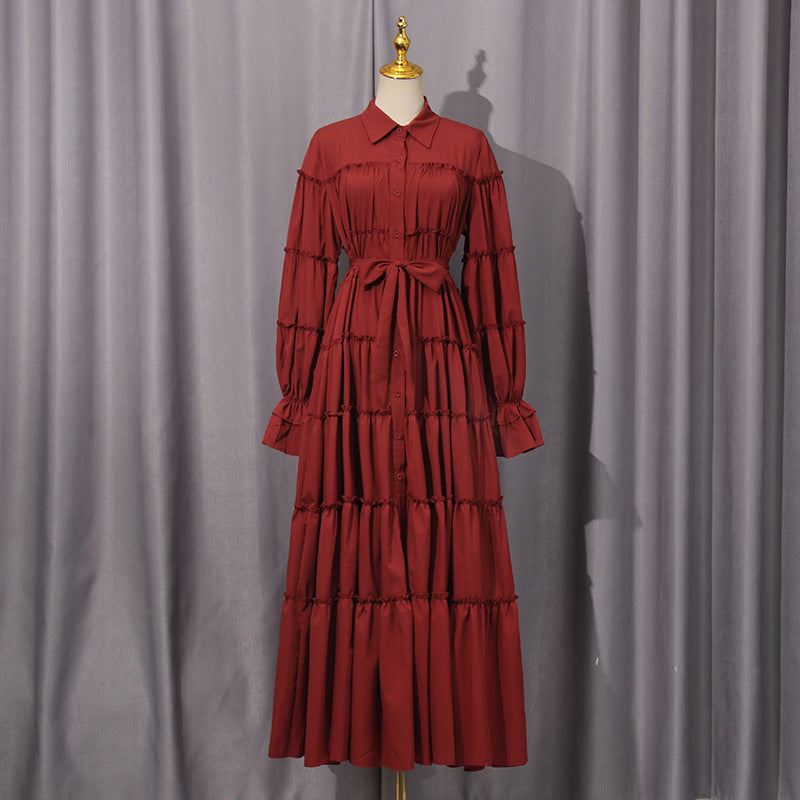 Women's Fashionable Style Contrast Color Large Swing Dress Dresses