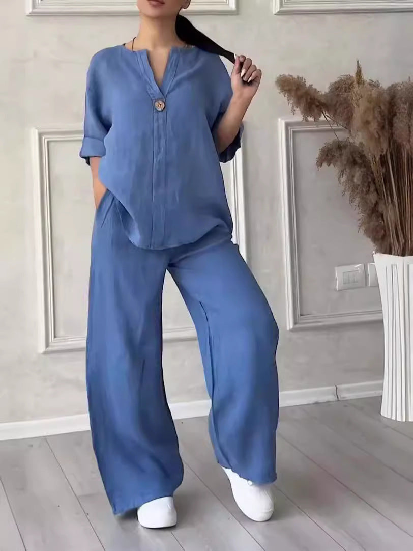 Women's Fashion Wear Comfortable Loose Wide Leg Casual Suits