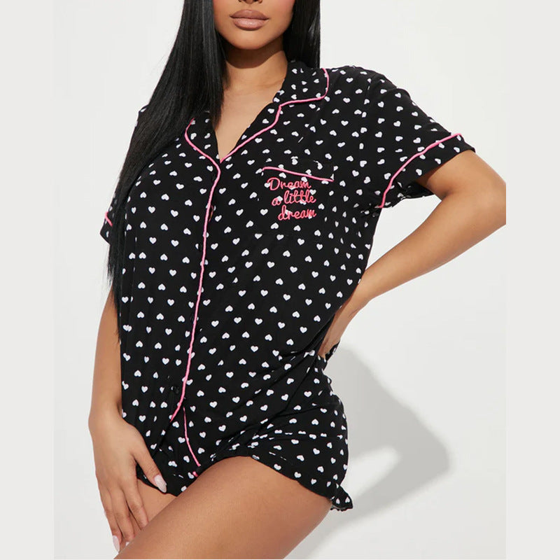 Women's Summer Comfortable Home Short-sleeved Printed Modal Suits