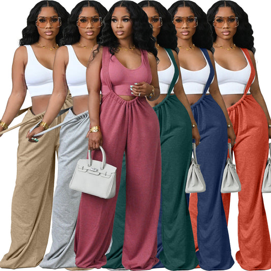Women's Hip Hop Sports Strap Two-way Wear Jumpsuits