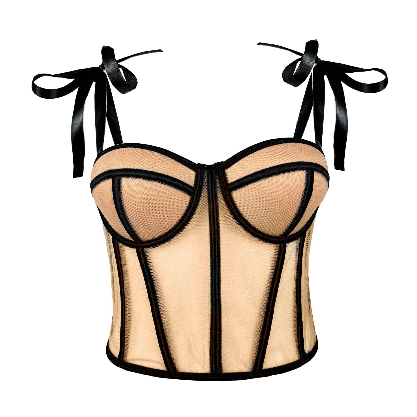 Corset Sexy Slim Line Bow Rope Waistband Tops