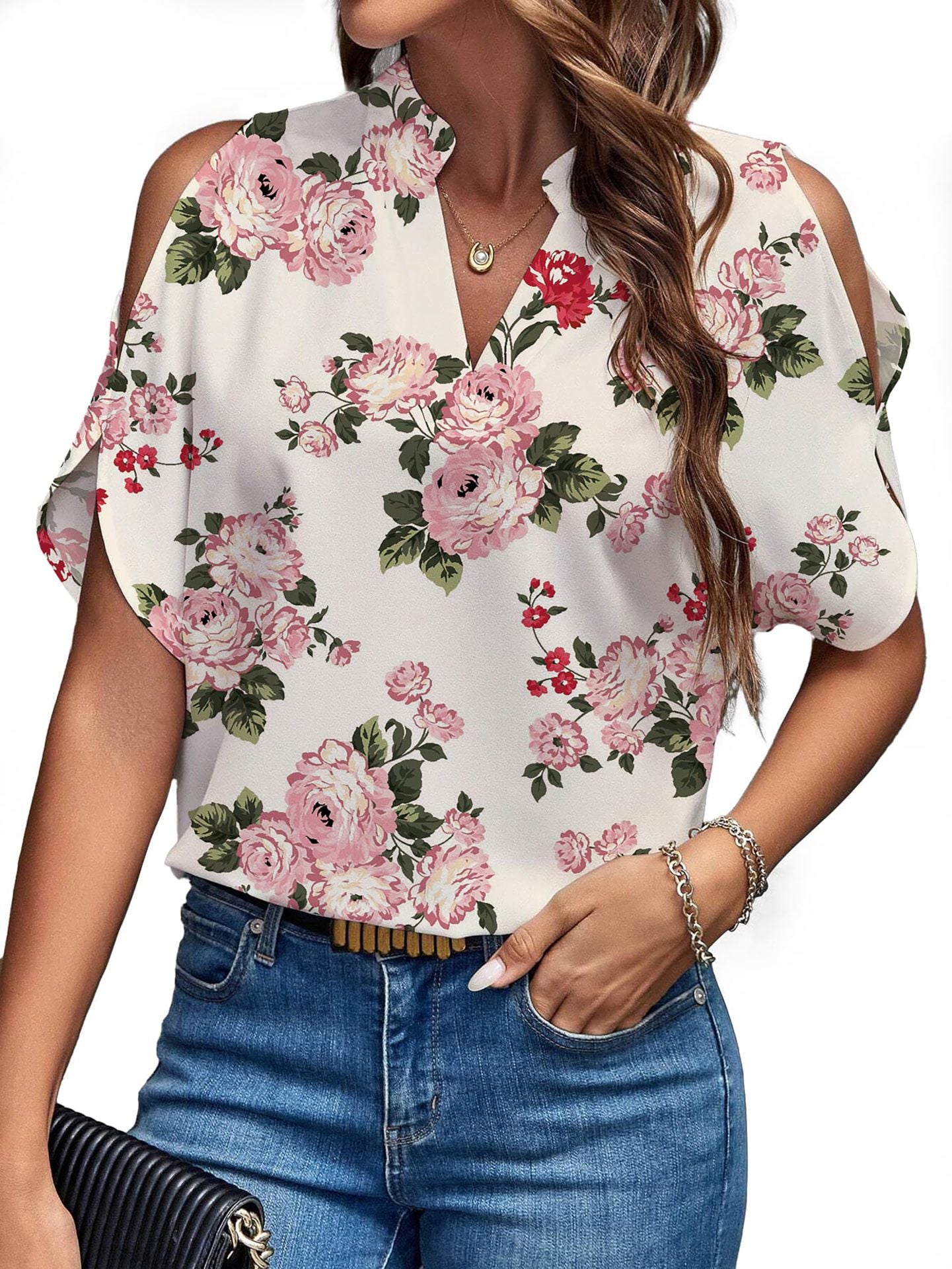 Women's Summer Solid Color Graceful Fashionable Sleeves Tops