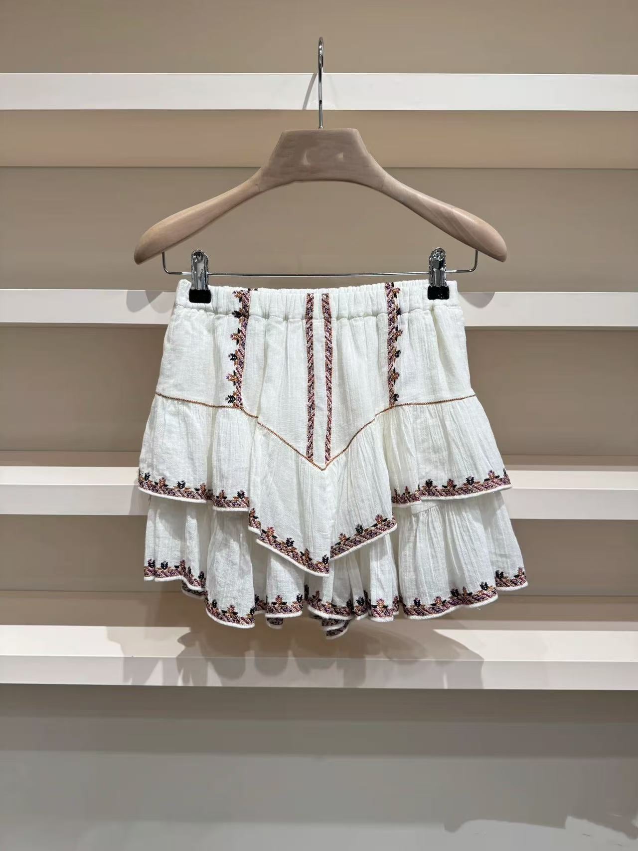 Embroidery Tassel Long Sleeve Shirt Elastic Suits