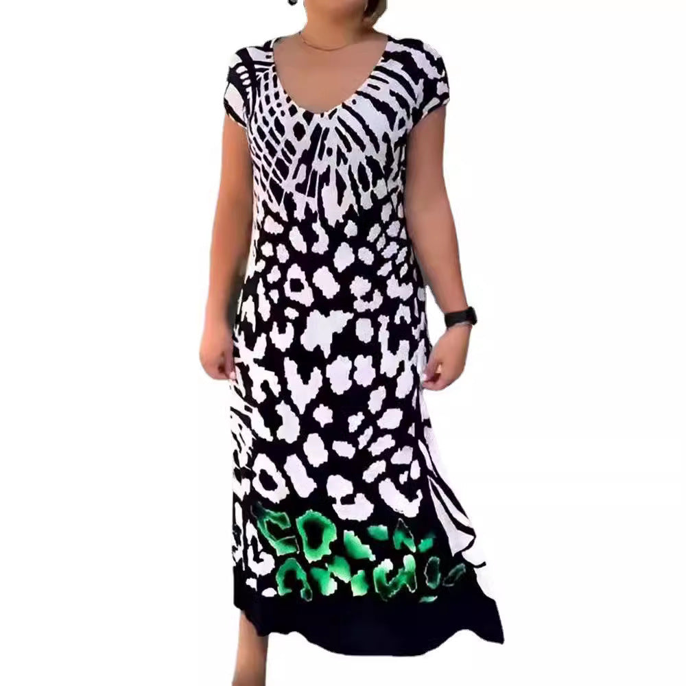 Women's Summer Fashion Printed Loose Long Dress Dresses