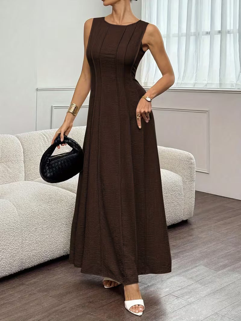 Women's Pleated Elegant Sleeveless Temperament Commute Dress