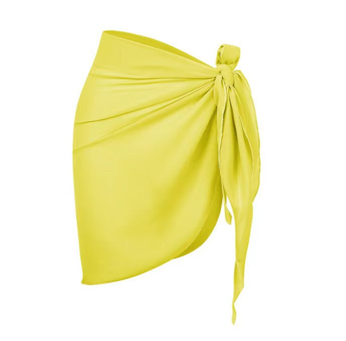 Women's Summer Solid Color Chiffon Shawl Swimsuit Skirts
