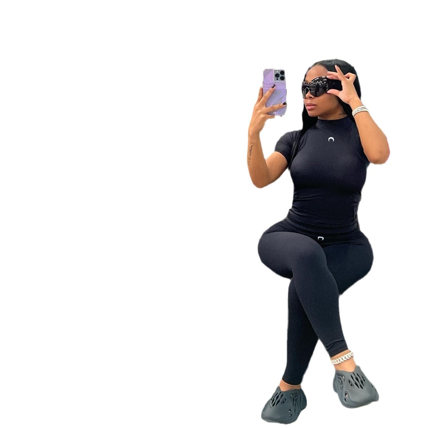 Women's Sexy Tight Crescent Trendy Casual Yoga Suits