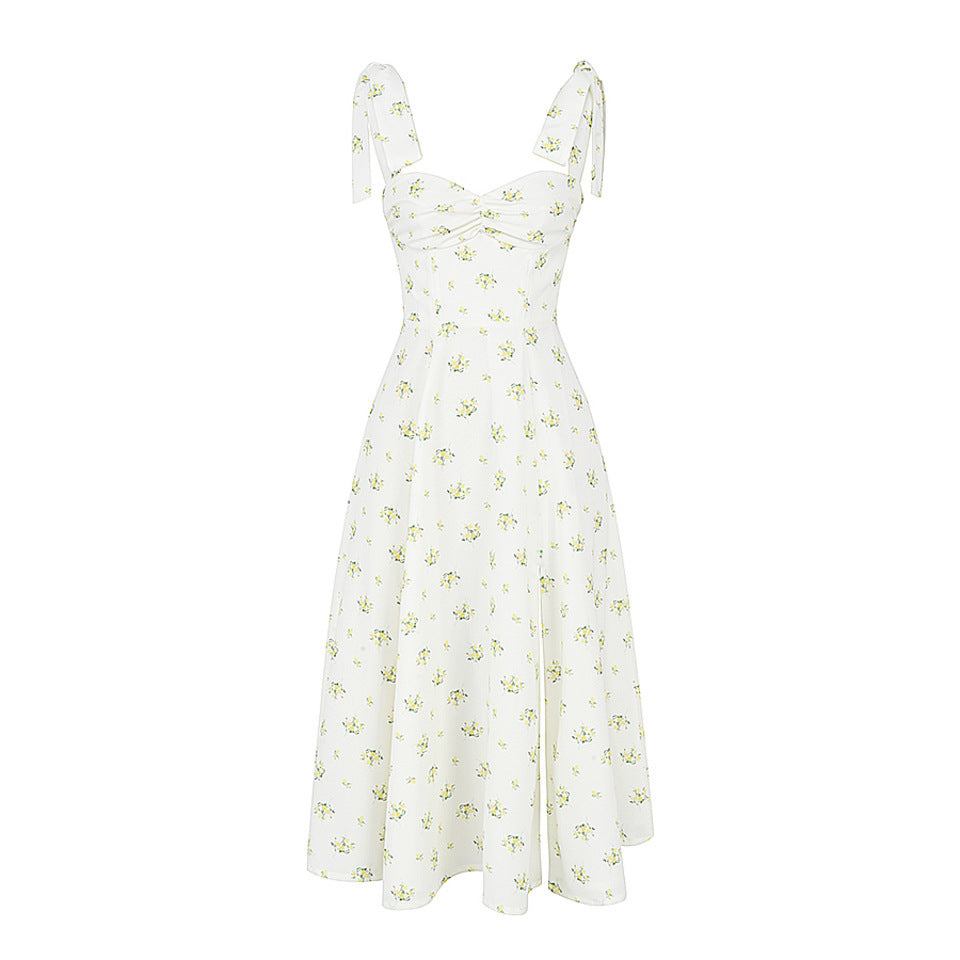 Gown French Style Vacation Dress Backless Sexy Skirts