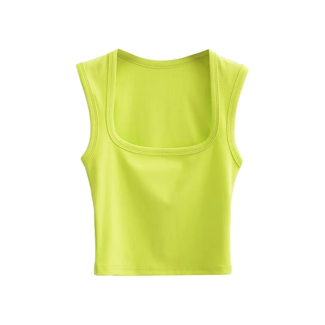 Women's Summer Sexy Deep Square Collar Tight-fitting Tops