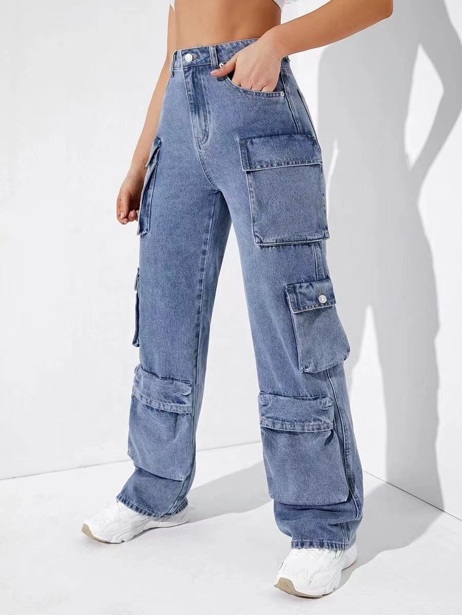 Women's Fashion Source Overalls Spleen Bag Jeans