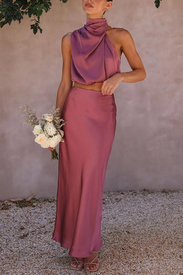 Stylish Satin Slim Fit Casual Two-piece Suits