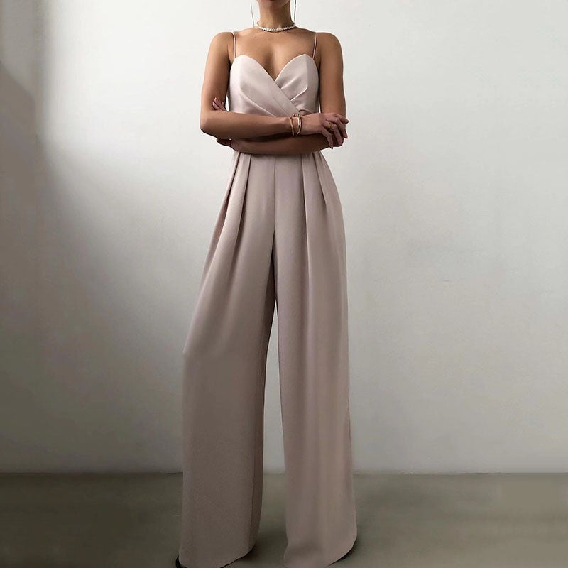 Sling Straight Mop Floor Minimalist Sleeveless Jumpsuits