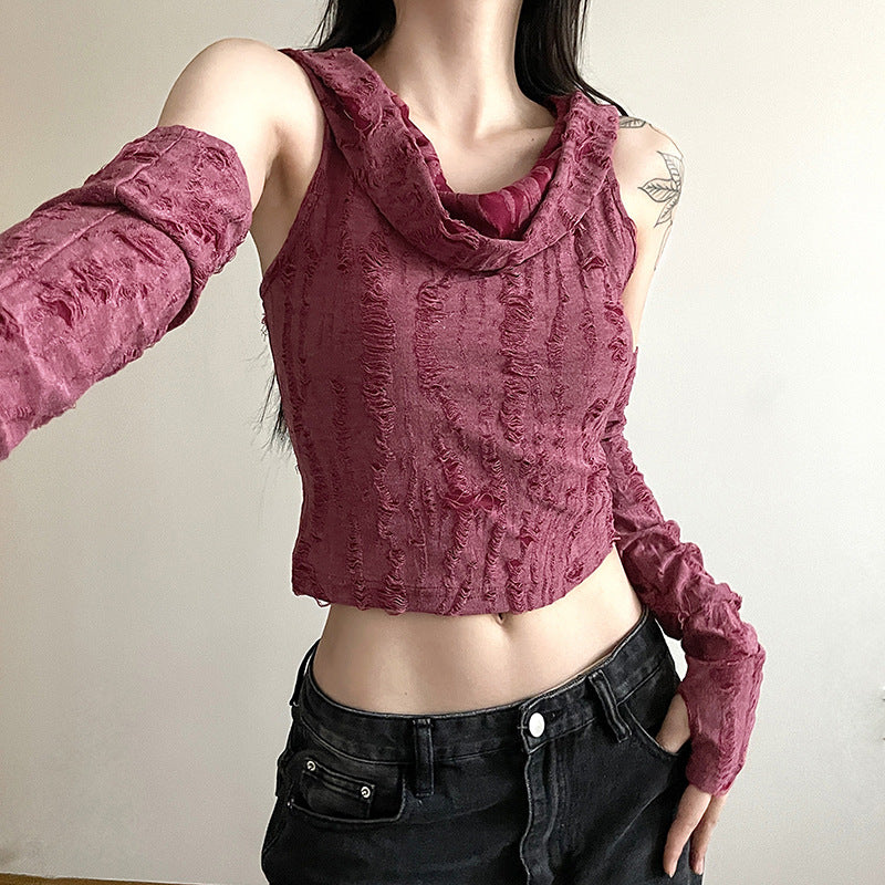 Women's Solid Color Slim Fit Street Fashion Tops