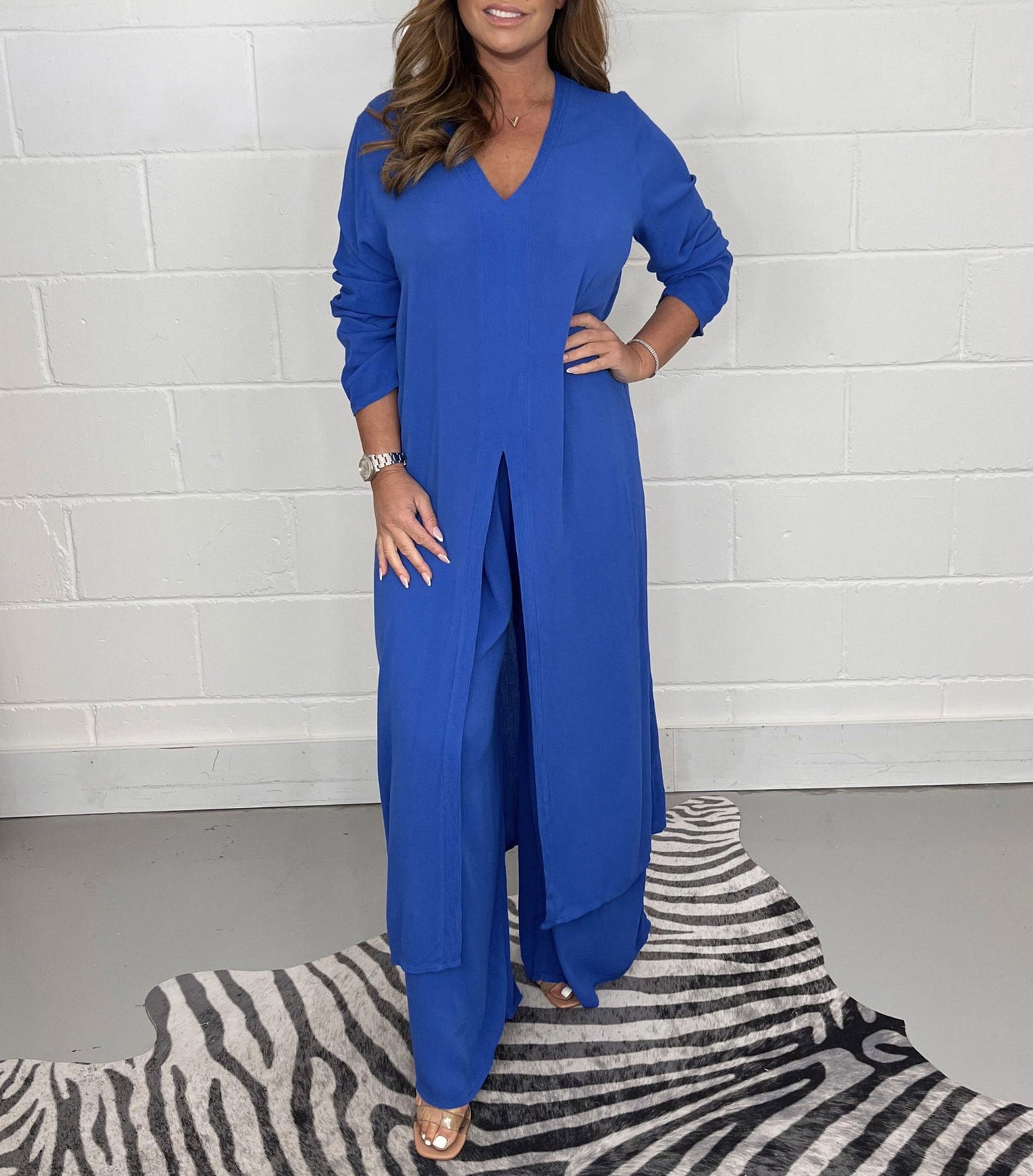 Women's Unique Slouchy Split Long Trousers Suits