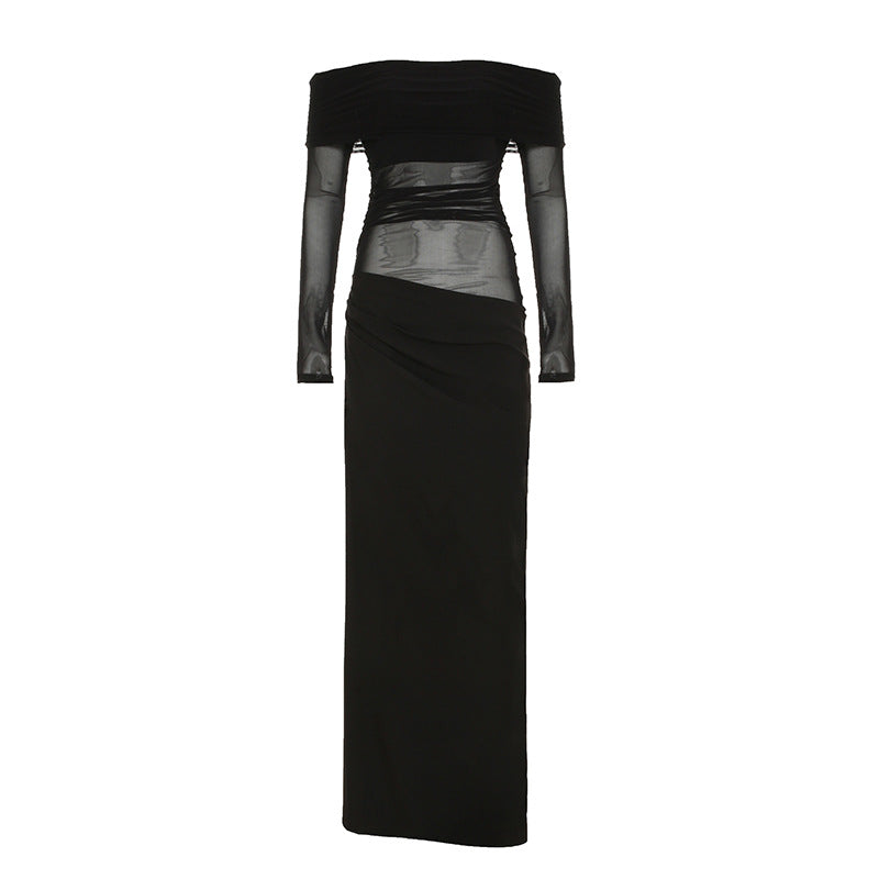 Midriff Outfit Stitching Dress High Waist Dresses