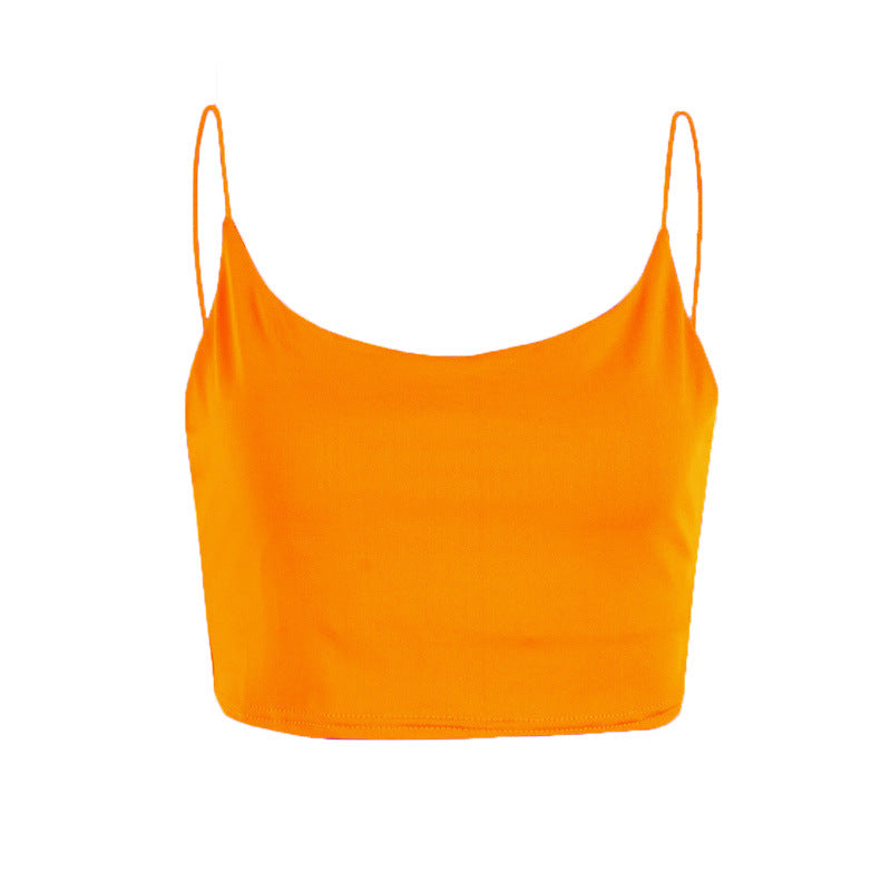Women's Summer Solid Color Sexy Spaghetti Straps Tops