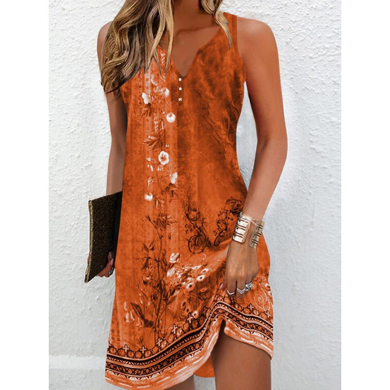 Women's Dress Fashion Slimming Printed Long Dresses