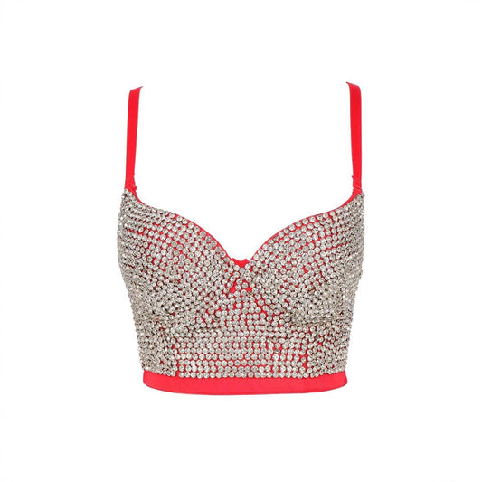 Studded Brassiere Fashion Suspenders Outer Wear Tops