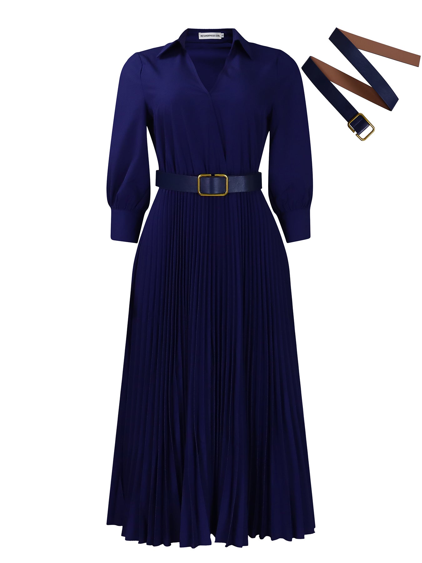 Women's Autumn Fashion Temperament Pure Color Dress
