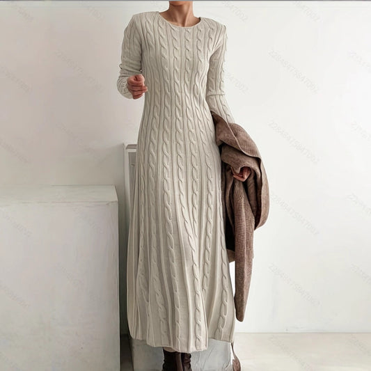 Knitted Slim Round Neck Long Inner Dress