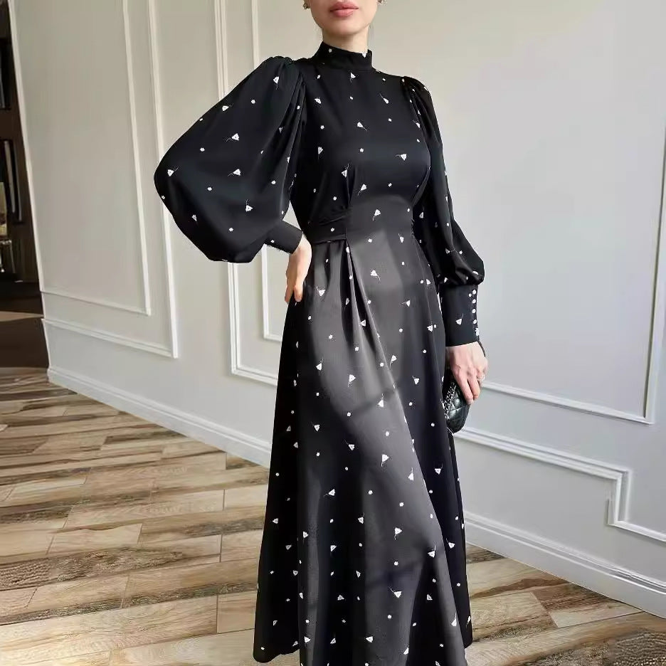 Women's Spring Dress Fashion Print Round Neck Dresses