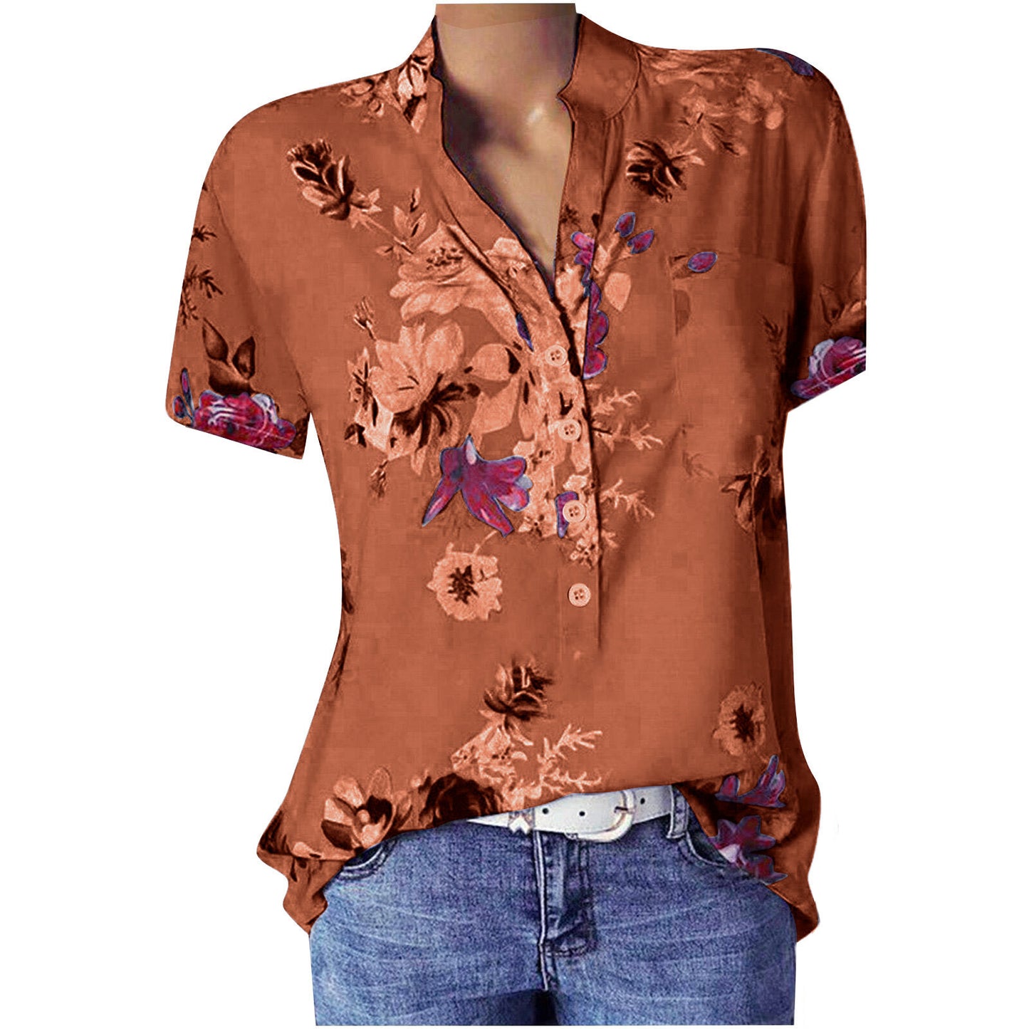 Fashion Printed Sleeve Shirt Colors Yards Blouses