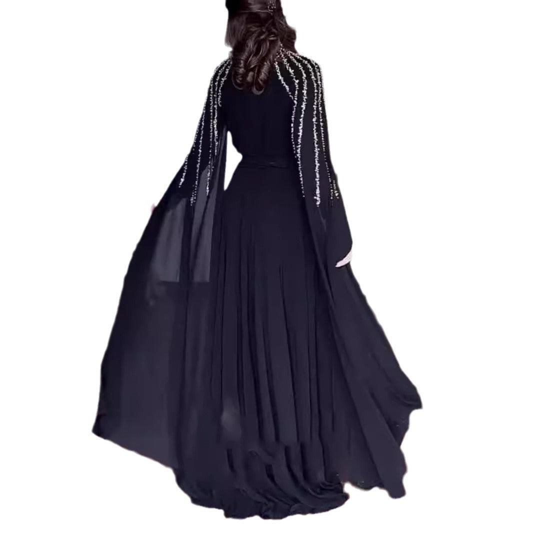Women's Elegant Stylish Rhinestone Robe Gown Evening Dresses