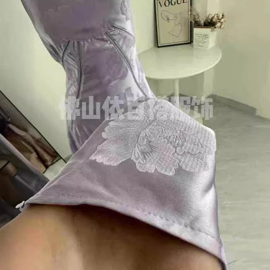 Women's Embroidered Flower Dress High-grade Fishbone Suspender Dresses