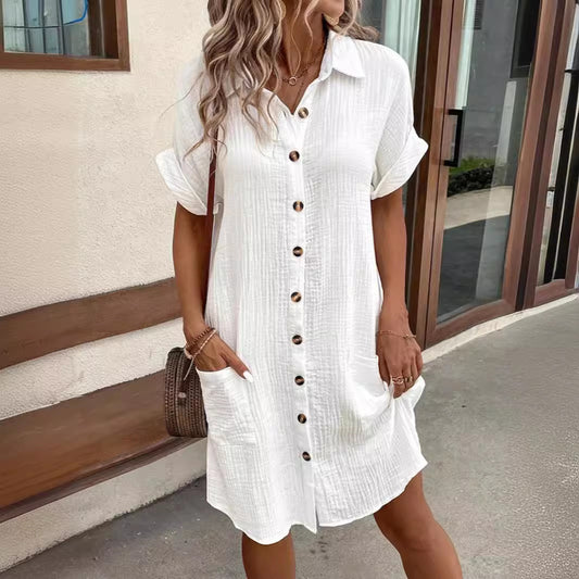 Women's Cool Summer Simple Buttons Dress Dresses
