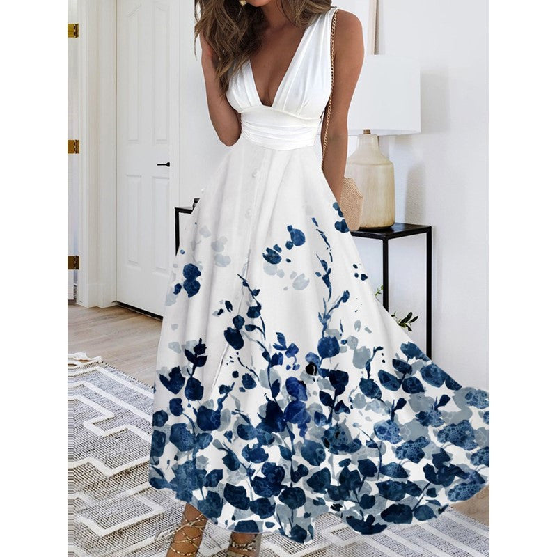 Women's Sleeveless Sexy High Waist Large Satin Dresses