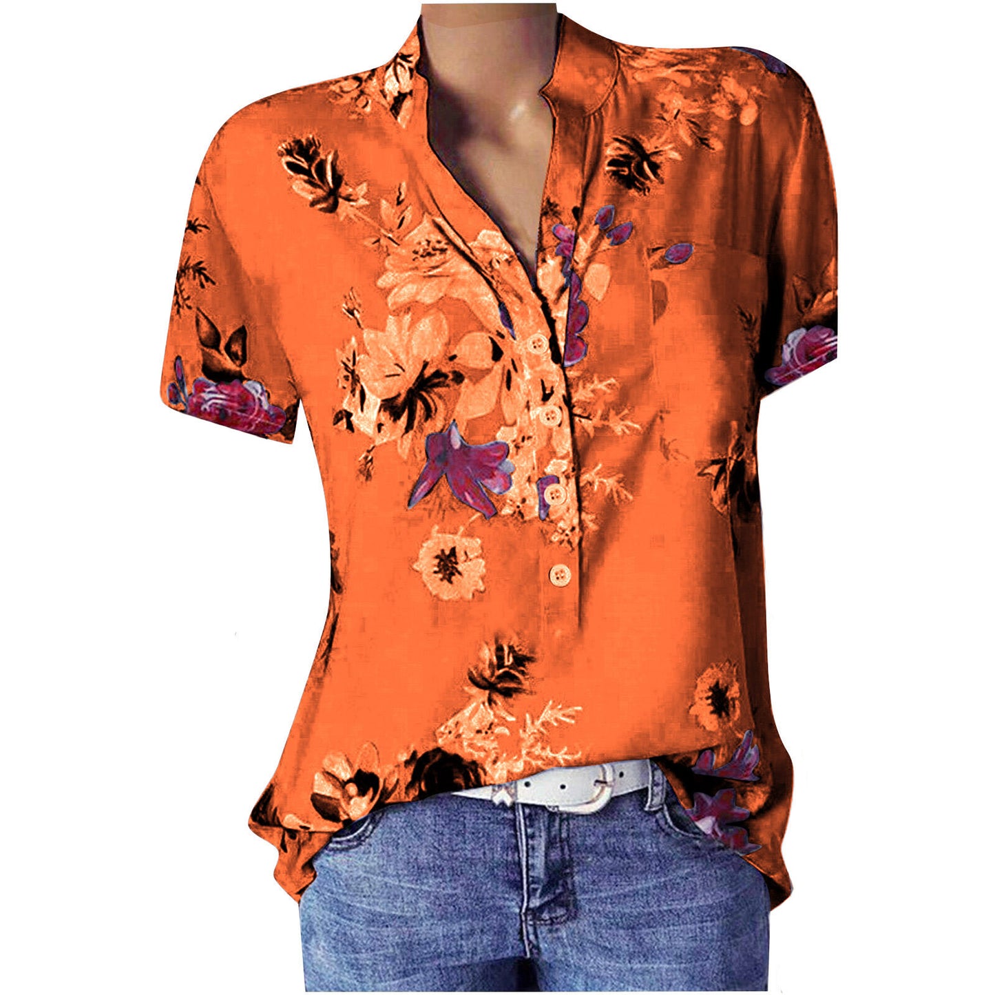 Fashion Printed Sleeve Shirt Colors Yards Blouses