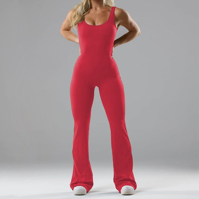 Fashion Tight Yoga Bodysuit Casual Hollow Seamless Jumpsuits