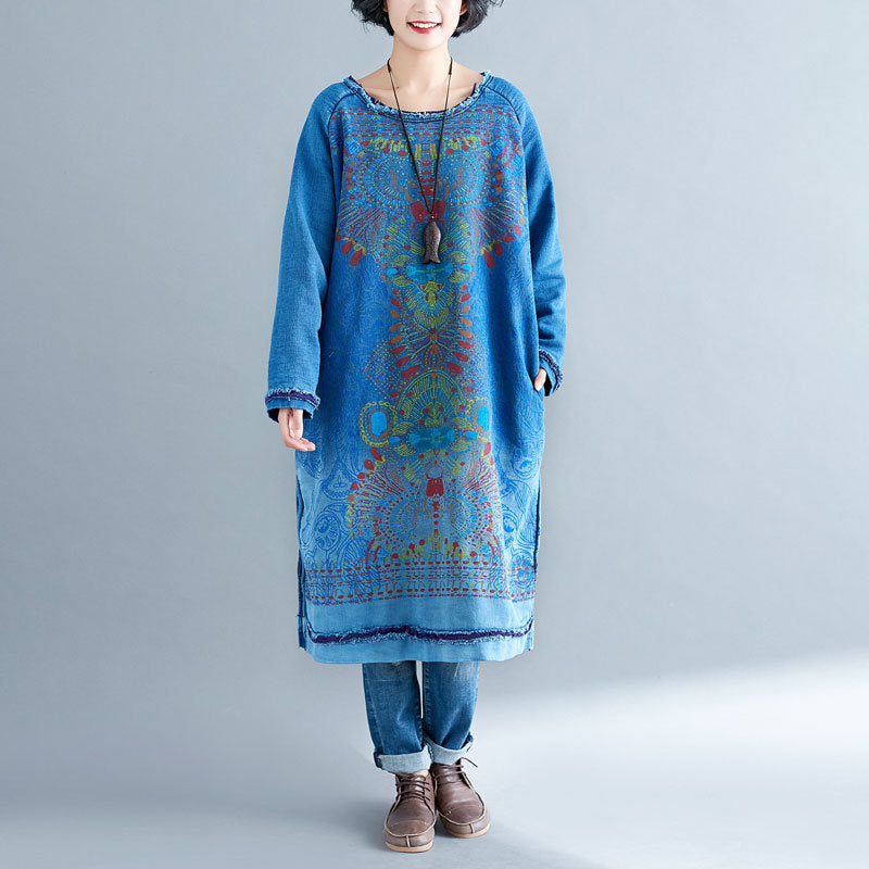 Style Art Mid-length Purple Gradient Dress Sweaters