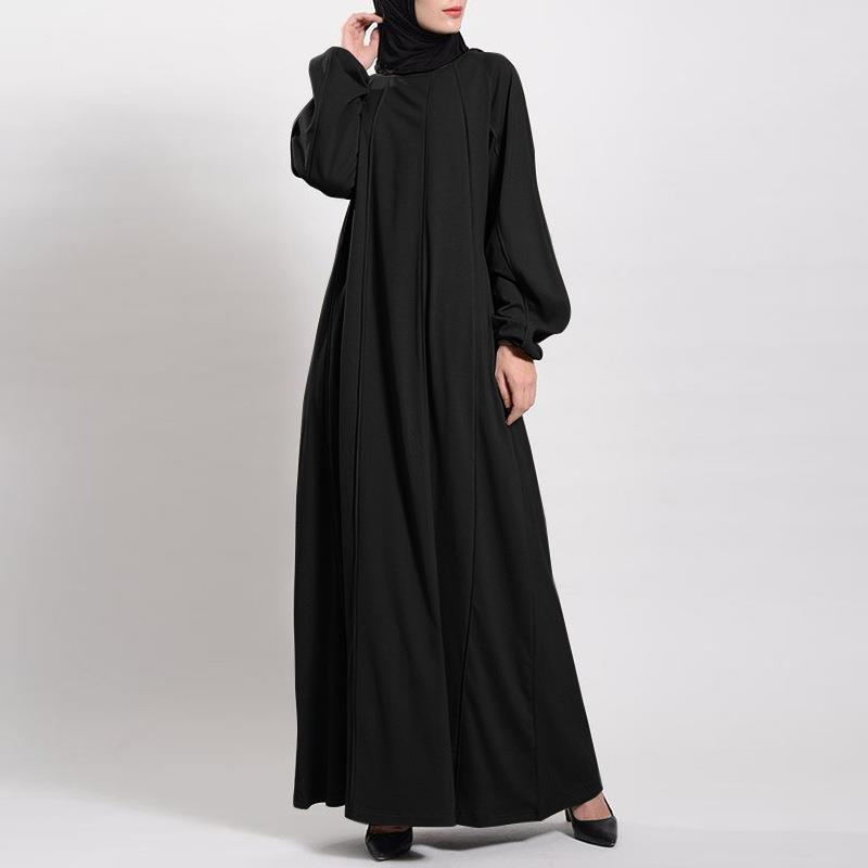 Temperament Commute Solid Color Dress Islamic Dresses
