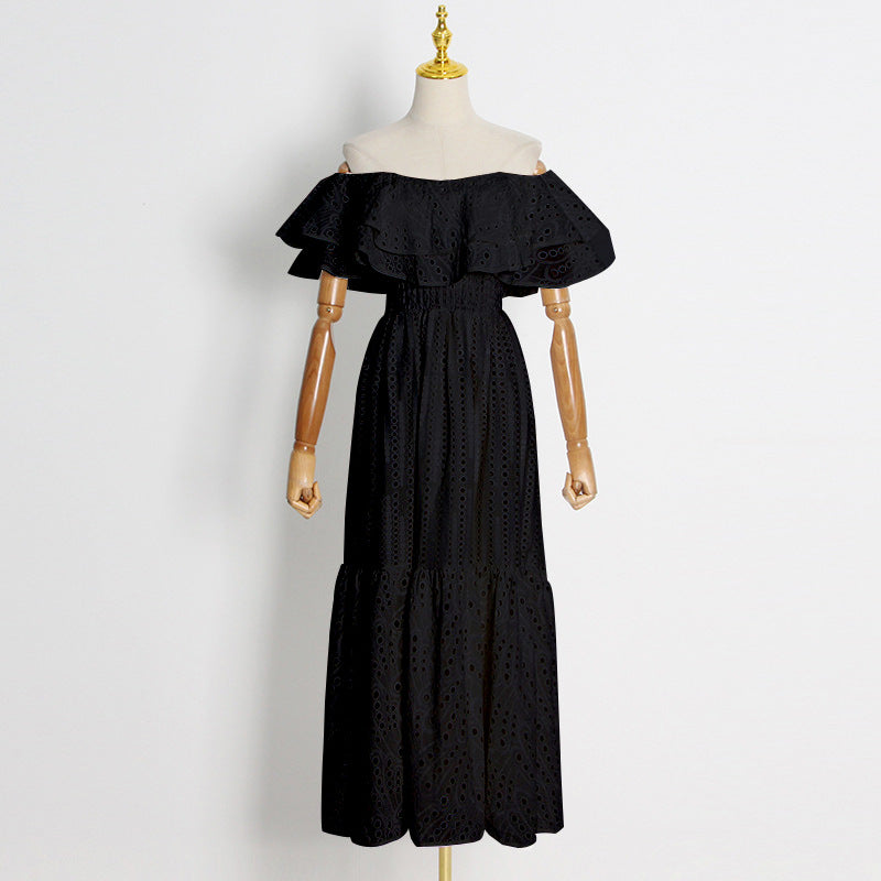 Women's Style Long Dress Spring Lotus Leaf Dresses