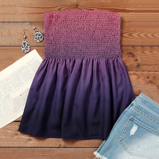 Women's T-shirt Fashion Sexy Backless Elastic Band Printed Tops