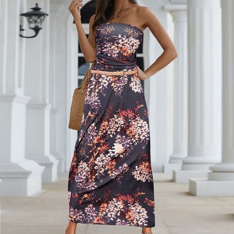 Women's Casual Summer Dress Wrapped Chest Dresses