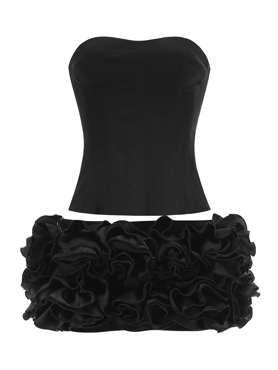Women's Sexy Tube Dress Slim Flower Tight Tops