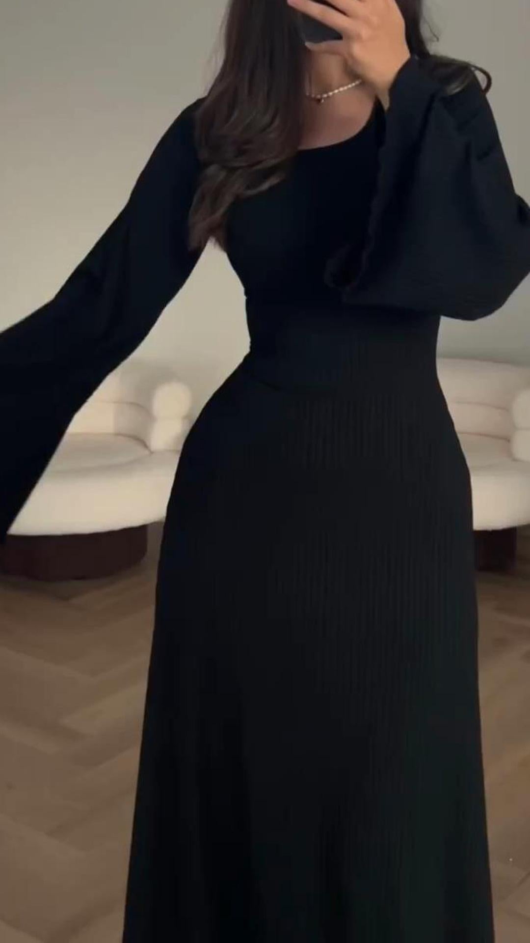 Women's Long Sleeve Split Loose Leisure Professional Dresses