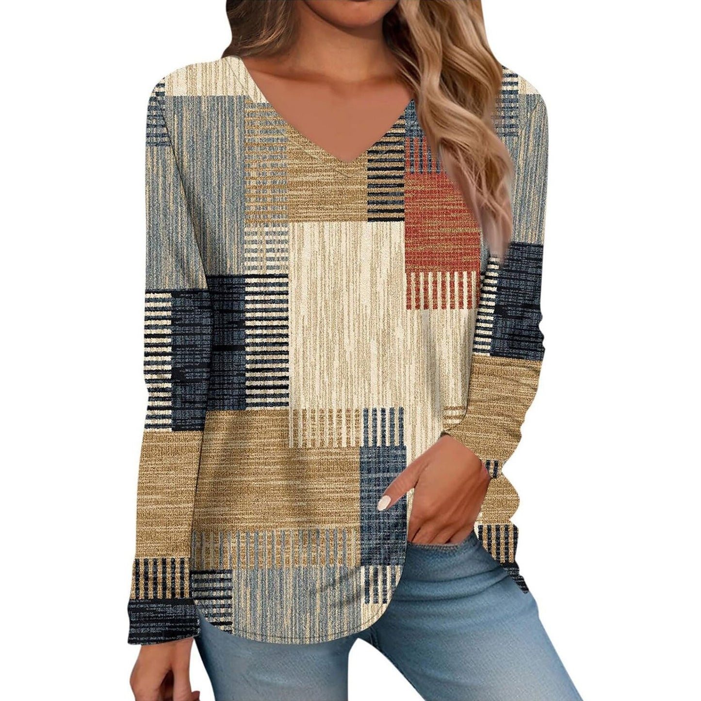 Women's Versatile Creative Printed Long Sleeves Blouses
